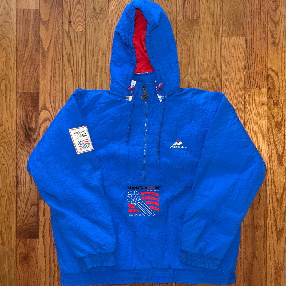 USA 1994 World Cup Apex One Vintage 1/2 Zip Puffer Jacket Size Large - Picture 1 of 5